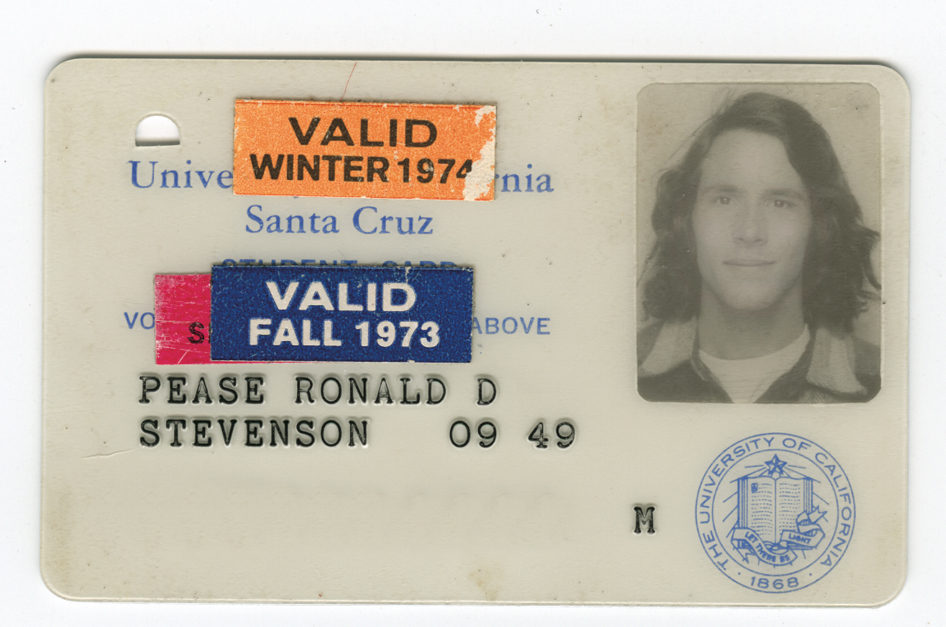 Alumnus Ron Pease's UC Santa Cruz student ID card